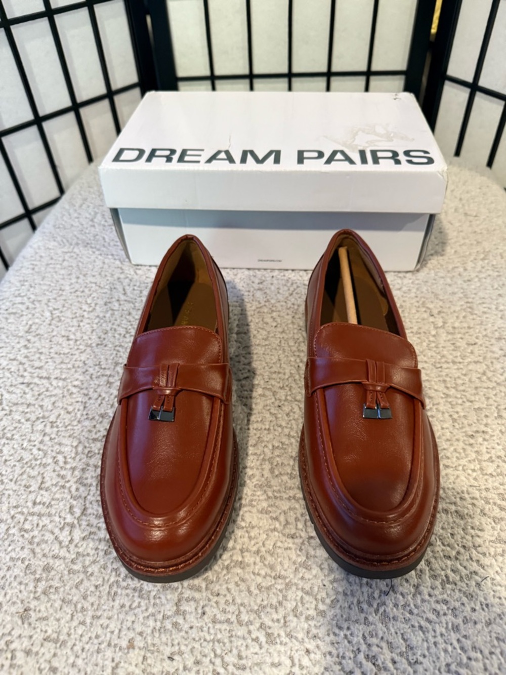 Dream Pairs Women’s 9 Brown Tassel Loafers Chunky Lug Sole Slip On NIB
